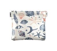 Sea Shells Starfish Squeeze Coin Purse Pouch Change Holder PU Leather Mini Wallet Coin Pocket per donne ragazze uomini