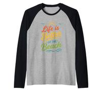 Sea Summer Ocean Coastal Life Is Better At The Beach Maglia con Maniche Raglan