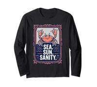 Sea. Sun. Sanity. Happy Crab Beach Ocean Maglia a Manica