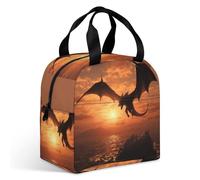 Sea Sunset Flying Dragon - Borsa termica per il pranzo, grande capacità, a prova di perdite, isolata, per donne e uomini, borsa termica portatile per ufficio, viaggi e picnic