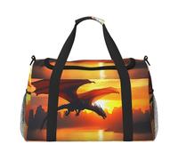 Sea Sunset Flying Dragon - Borsone da viaggio impermeabile, compatto, per sport, palestra e fine settimana, per uomini e donne