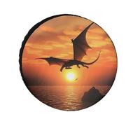 Sea Sunset Flying Dragon - Copertura per pneumatici di ricambio resistente alle intemperie, diametro di pneumatici da 24 a 36 pollici, universale, per rimorchio, camion, camper, SUV