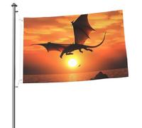 Sea Sunset Flying Dragon Flag 0,6 x 0,9 m stampa su entrambi i lati bandiere da giardino bandiera da cortile per esterni bandiere per vacanze banner regalo con occhielli sfondo fotografico per interni
