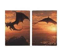 Sea Sunset Flying Dragon Porta passaporto in PU per donne e uomini, custodie per carte di credito essenziali da viaggio, portafoglio da viaggio per carta d'identità, credito, assicurazione, previdenza