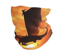 Sea Sunset Flying Dragon Sciarpa A Tubo Elastico Scaldacollo Antivento Bandana per Uomo Escursionismo Adulto 30X26Cm