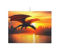 Sea Sunset Flying Dragon Tappetino scolapiatti per bancone cucina in microfibra assorbente scolapiatti riutilizzabile lavabile extra large 45,7 x 61 cm