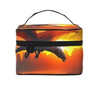 Sea Sunset Flying Dragon Travel Makeup Bag - Organizer portatile per articoli da toeletta con scomparti con cerniera per spazzole, bottiglie e prodotti per la cura della pelle