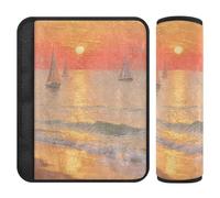 Sea Sunset Sail Orange 2 pezzi Spallacci imbottiti, più comfort di guida, copertura per cintura di sicurezza auto per furgone