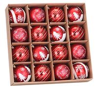 Sea Team 16 Palline Miste per l’Albero di Natale Antiurto e infrangibile in Confezione Regalo, Ornamenti per Festa, Riutilizzabile, col Manico Portatile, arreda l’Albero di Natale