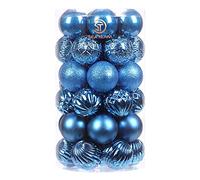 Sea Team 41ct infrangibile Ornamento Natalizio per Decorare l’Albero Natale, col Filo da Appendere Senza Glitter Paillettes, è Decorazione Ideale per la Festa,Cerimonia e Party (60mm,blu principessa)