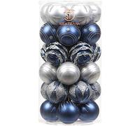 Sea Team 60 mm/2.36" Set di ornamenti Dipinti a Colore e Scintilli e Palline Appese per Albero di Natale - 30 pezzi