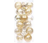 Sea Team 70mm/2.76" Palla Sfera Trasparente infrangibile in plastica per Albero di Natale, riempita con Decorazioni Natalizi Raffinati Set 24 Pezzi