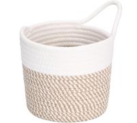 Sea Team Cestini in corda di cotone da appendere, 17 cm, piccolo cesto portaoggetti in tessuto, per appendere biciclette, vaso da parete, organizer per chiavi, portafogli, occhiali da sole, cachi e