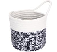 Sea Team Cestino portaoggetti in corda di cotone da appendere, 17 cm, piccolo cesto portaoggetti da appendere alla bicicletta, vaso in tessuto, organizer da parete per chiavi, portafogli, occhiali da