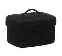 Sea Team Cesto portaoggetti ovale in corda di cotone con coperchio, contenitore in tessuto con coperchio, contenitore per la cameretta dei bambini, cestino per pannolini, cestino per baby shower