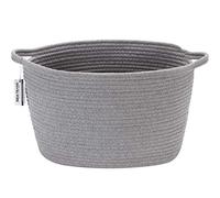 Sea Team Cesto portaoggetti Ovale in Cotone Intrecciato Manici, Porta Pannolini, Organizer per Pannolini per Bambini, Cestino per Baby Shower per cameretta, 14,2 x 9 x 11,4 Pollici
