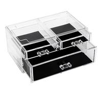 Sea Team Clear Makeup Organizer con Espositore Cosmetico Acrilico 1 Grande, 2 Piccoli Cassetti