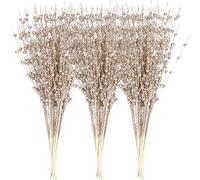 Sea Team - Confezione da 24 ornamenti artificiali con stelo di bacche glitterate, bastoncini di perline decorative, ramoscelli luccicanti, plettri, rami per albero di Natale, vaso piccolo, vacanze