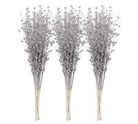 Sea Team - Confezione da 24 ornamenti artificiali con stelo di bacche glitterate, bastoncini di perline decorative, ramoscelli luccicanti, plettri, rami per albero di Natale, vaso piccolo, vacanze