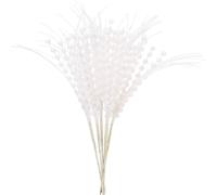 Sea Team Confezione da 24 rametti decorativi per albero di Natale, soffici e glitterati, puntali per vasi, steli, plettri per albero di Natale, ghirlanda, 41 cm, bianco