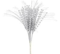 Sea Team Confezione da 24 rami decorativi per albero di Natale, soffici rami di perle scintillanti, punte degli alberi, riempitivi, steli, picchetti per alberi di Natale, ghirlande, ghirlande, 16,5