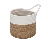 Sea Team Pacchetto Cesti Appeso Corda Cotone Piccolo Cesto Stoccaggio Tessuto 6,7 Pollice Borsa Sospensione per Bicicletta, Fioriera Tessuto, Vaso, Parete, Organizzatore Portachiavi, Portafogli