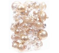 Sea Team, set da 47 palline assortite infrangibili per Natale, in plastica trasparente, decorazioni per albero di Natale color oro rosa