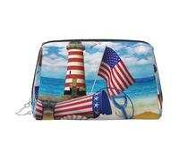 Sea to Shining Sea, astuccio patriottico per cosmetici, organizer da viaggio per pennelli da trucco, rossetti, Argento, Taglia unica, Beauty case