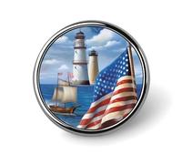 Sea to Shining Sea Distintivo rotondo patriottico personalizzato in metallo spilla da bavero distintivo adatto per abbigliamento borse cappello spilla stampata umoristica distintivo decorazioni per