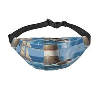 Sea to Shining Sea - Marsupio impermeabile con stampa patriottica, unisex, con tasche a 3 cerniera, per corsa e viaggi, nero, taglia unica, alla moda, nero, taglia unica, alla moda, Nero , Taglia