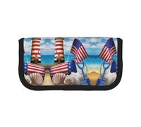 Sea to Shining Sea, piccolo astuccio patriottico, astuccio per matite semplice ed estetico, astuccio portapenne da ufficio, Nero , Taglia unica, Organizer per borse
