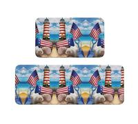 Sea to Shining Sea - Set di 2 tappetini da cucina antiscivolo patriottici, ergonomici, per cucina, bar, scrivania