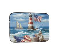 Sea to Shining Sea Stampa patriottica Custodia per laptop Custodia per laptop portatile Borsa per laptop alla moda Borsa per laptop durevole per uomo donna borsa da 10 pollici