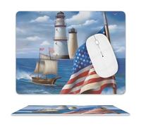 Sea to Shining Sea - Tappetino per mouse patriottico ultra sottile, in pelle con superficie liscia impermeabile, antiscivolo, per giochi, ufficio e casa, 25,4 x 20,3 cm