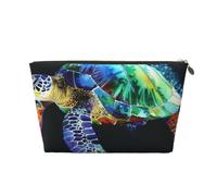 Sea Turtle 1 borsa cosmetica da viaggio stampata con cerniera dorata, organizer per trucchi e articoli da toeletta per donne, mamme e ragazze, Oro, One Size, Beauty case