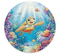 Sea Turtle 1000 Pieces Round Puzzle Jigsaw Ladies Birthday Gift Intellectual Puzzle Per La Decorazione Delle Pareti for Adults And Children 1000pcs (67.5x67.5cm)