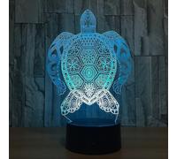 Sea Turtle 3d Night Light, 7 Colors Changing Optical Illusion Smart Touch Table Desk Lamp, Perfect Gifts for Kids Home Decoration Led Lamp