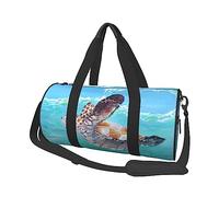 Sea Turtle Baby - Borsone rotondo da viaggio con stampa tartaruga marina, borsa da palestra, borsa da allenamento, nera, taglia unica, Nero , Taglia unica