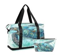 Sea Turtle Borsone da viaggio Borsa da palestra per sport impermeabile Carry On Weekender Bag con scomparto, Tartaruga marina, Taglia unica, Borsone da viaggio