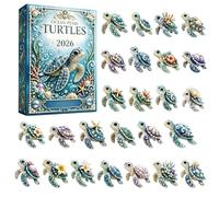 Sea Turtle Calendar Advent 2026 | 2D Acrylic Christmas Animals Figurine