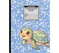 Sea Turtle Composition Notebook: College Ruled Marbled Notebook for School | Cute Boho Ocean Animal Journal for Girls, Boys & Teens | 200 Pages, 7.44 x 9.69