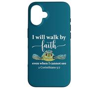 Sea Turtle I Will Walk By Faith Not Sight When I Cannot See Custodia per iPhone 16