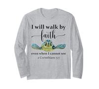 Sea Turtle I Will Walk By Faith Not Sight When I Cannot See Maglia a Manica