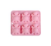 Sea Turtle Ice Cube Tray, Sea Turtle Silicone Molds, Turtle Mold for Making Ice Cube, 6-Cavity, Chocolate, Soap, Cake, Jello, Crayon, Turtle Mold for Baking (Pink)