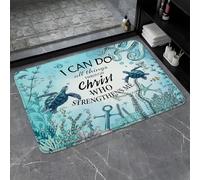 Sea Turtle Inspirational Quote Ocean Beach Nautical Coastal Marine Life Underwater Animals Seashell Jellyfish Summer Cute Funny Zerbino Ingresso Tappeto Entrata Zerbino Asciugapassi 40X60Cm