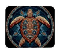 Sea Turtle Mandala Tappetino Scrivania Portatile Mouse Pad Morbido Tappetino per Mouse per Accessori Scrivania Casa Gaming 25X30Cm