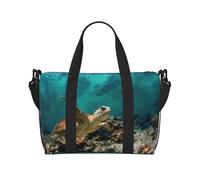 Sea Turtle1 - Borsone da viaggio da donna, leggero, con stampa, per oggetti personali, Nero , Taglia unica