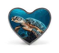 Sea Turtle2 - Spilla a forma di cuore con tartaruga marina, per donne e uomini, accessori alla moda per cappelli, borse, giacche, cappotti, regali di giorno