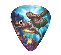 Sea Turtles Diamond Painting Plettro per chitarra avanzato 12 pezzi Tre spessori per basso, chitarra elettrica, borsa per chitarra acustica