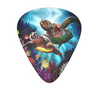 Sea Turtles Diamond Painting Plettro per chitarra avanzato 12 pezzi Tre spessori per basso, chitarra elettrica, borsa per chitarra acustica